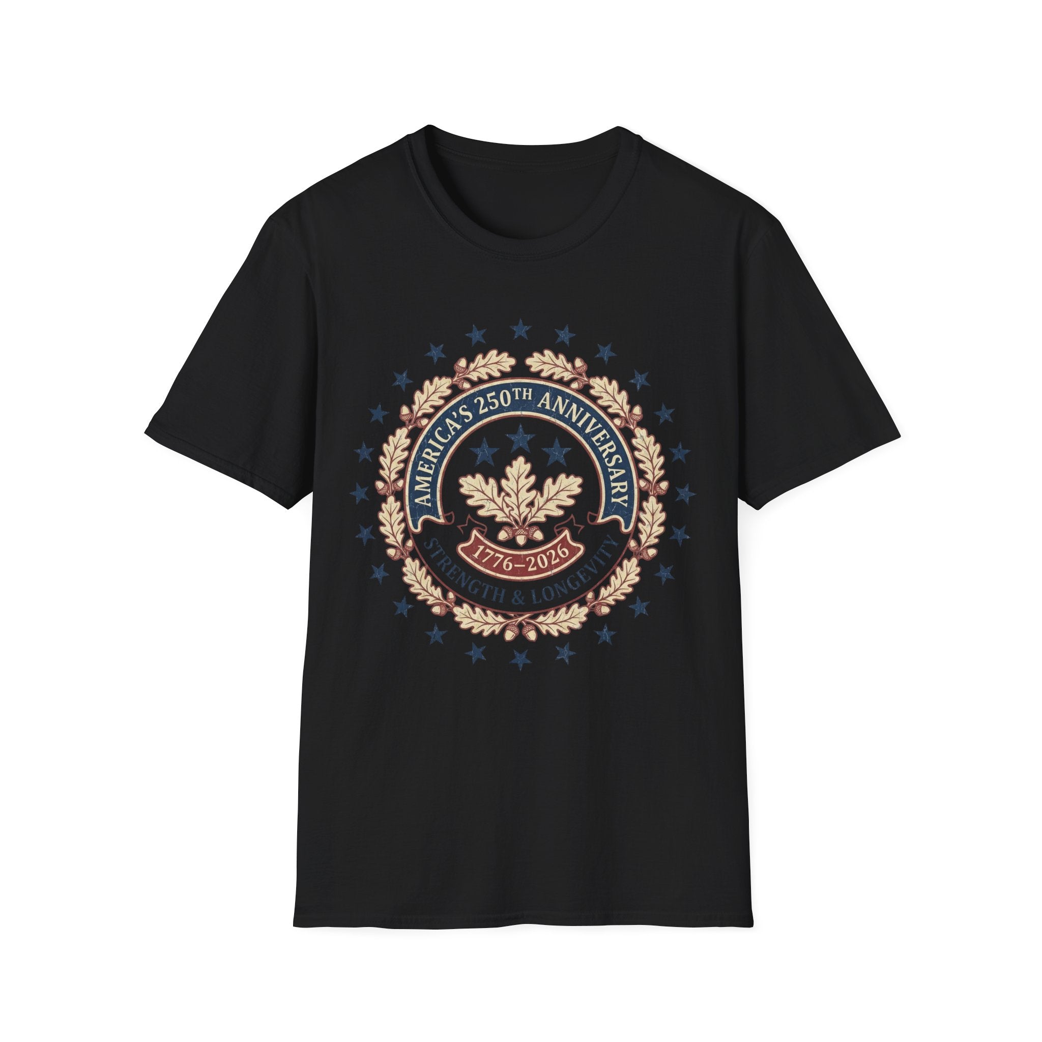 America's 250th Anniversary T-Shirt | Vintage Oak Wreath 1776-2026 Tee