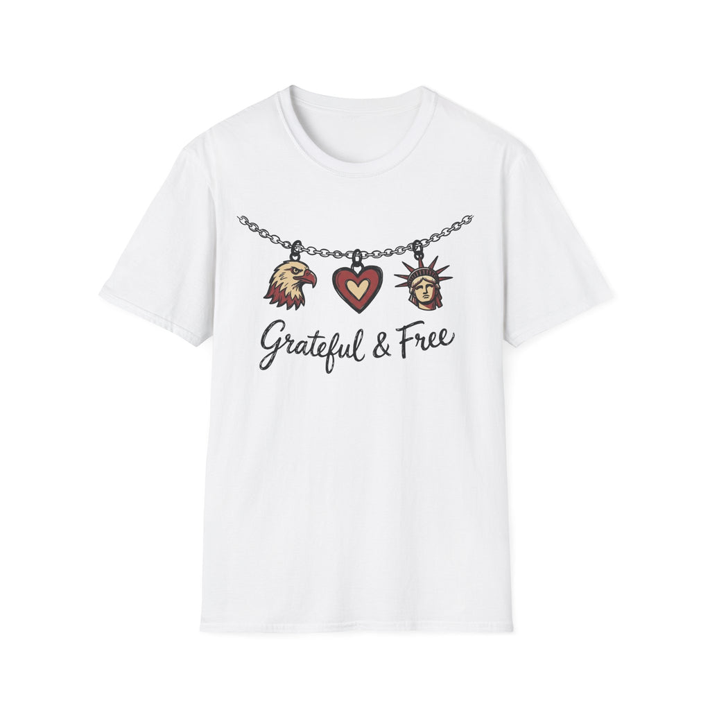 Grateful & Free: Patriotic Charm Necklace T-Shirt