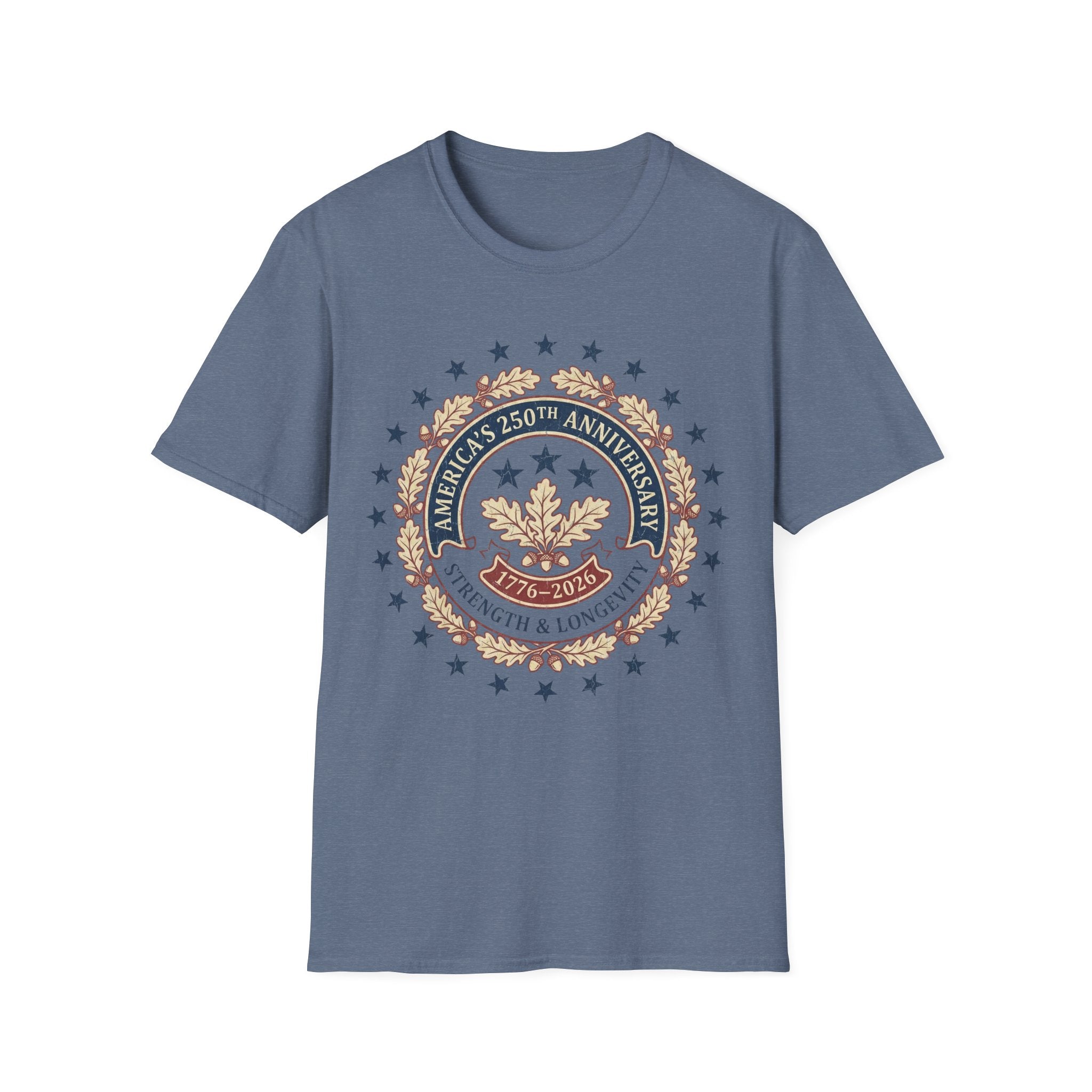America's 250th Anniversary T-Shirt | Vintage Oak Wreath 1776-2026 Tee