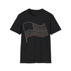 Minimalist Line Art American Flag T-Shirt | Subtle Patriotic Tee
