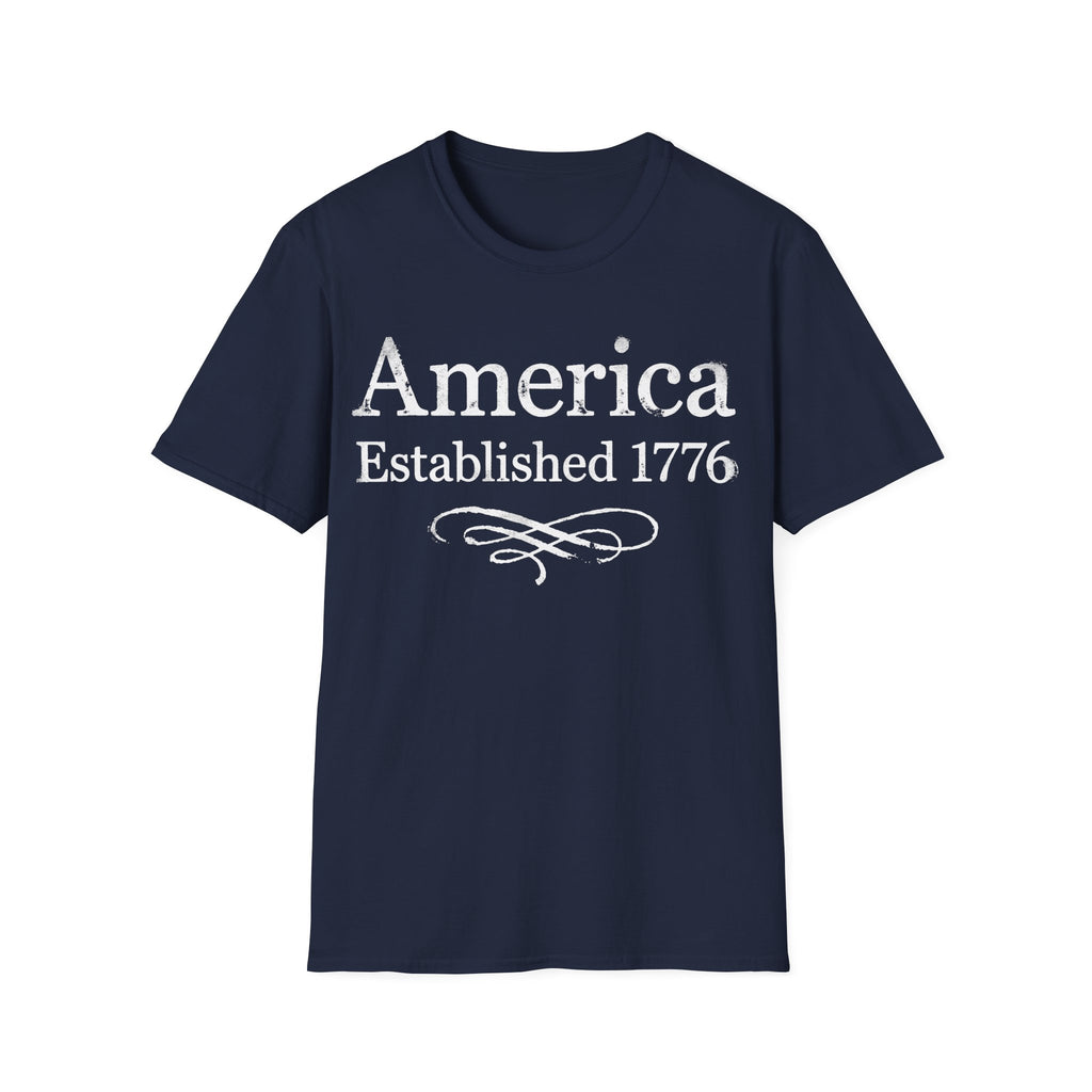 America Established 1776 Vintage Elegant Flourish T-Shirt