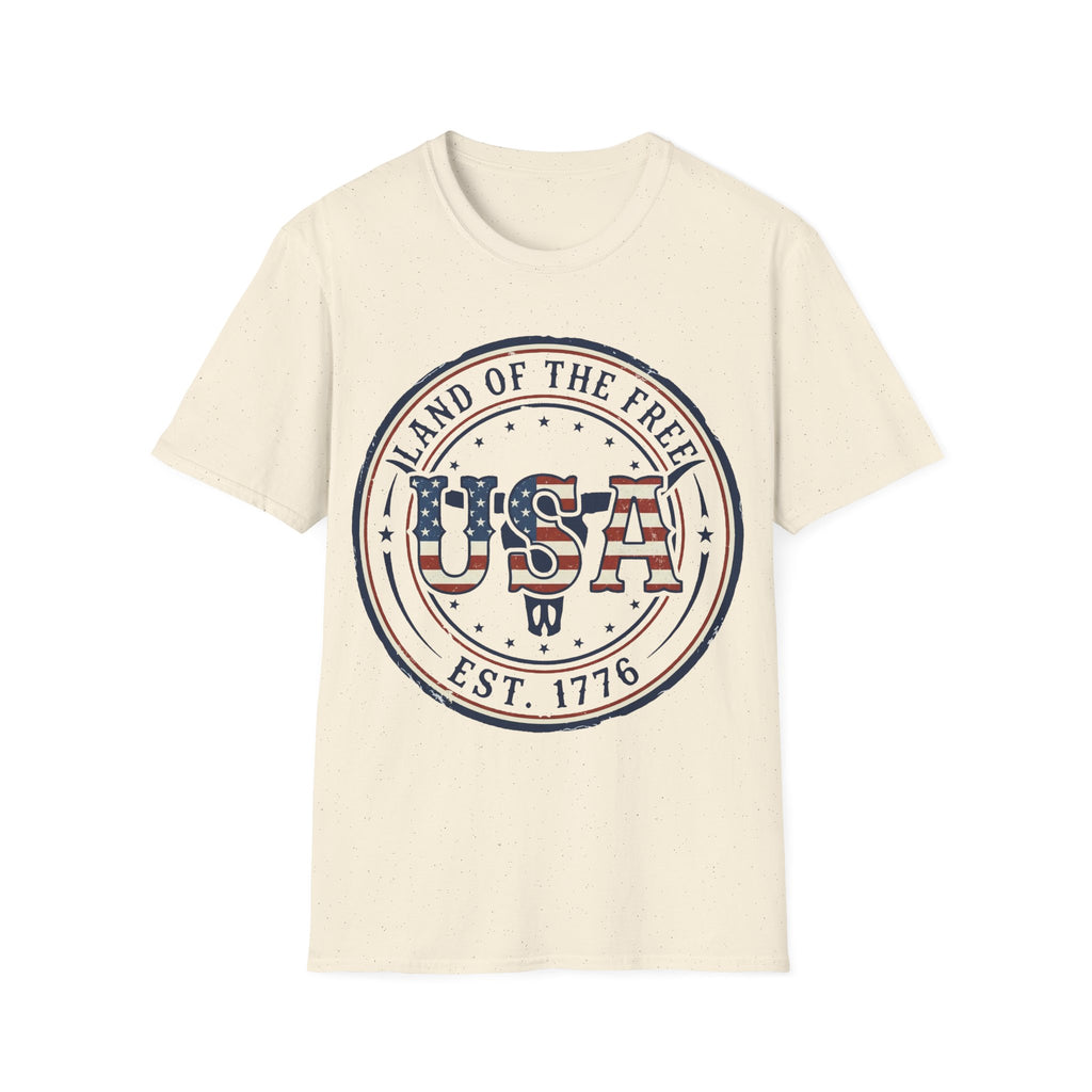 Western Longhorn Land Of The Free USA T-Shirt