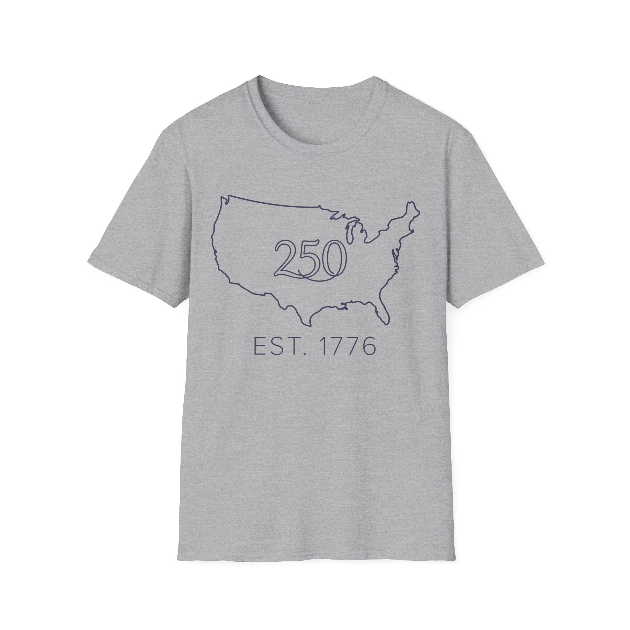 Minimalist USA Map: Est. 1776 250th Anniversary T-Shirt