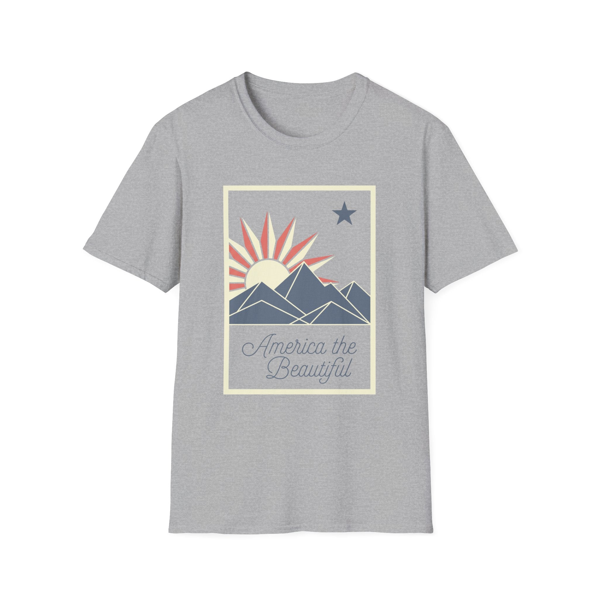 America The Beautiful Retro Mountain Sun T-Shirt
