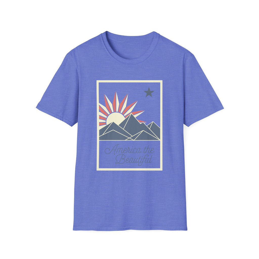 America The Beautiful Retro Mountain Sun T-Shirt
