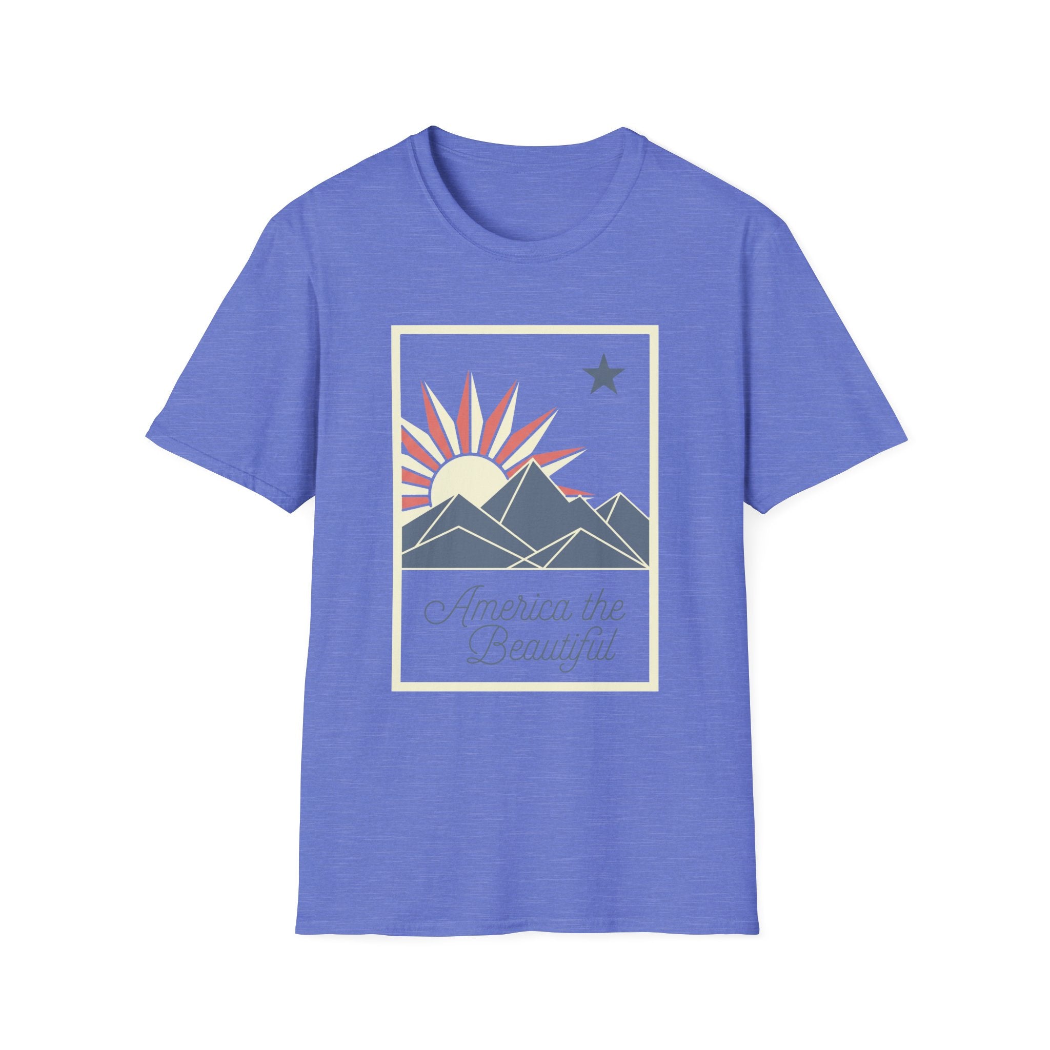 America The Beautiful Retro Mountain Sun T-Shirt