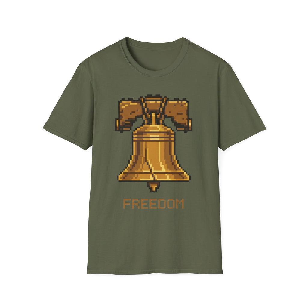 8-Bit Liberty Bell T-Shirt | Retro Gamer Freedom Pixel Art Tee