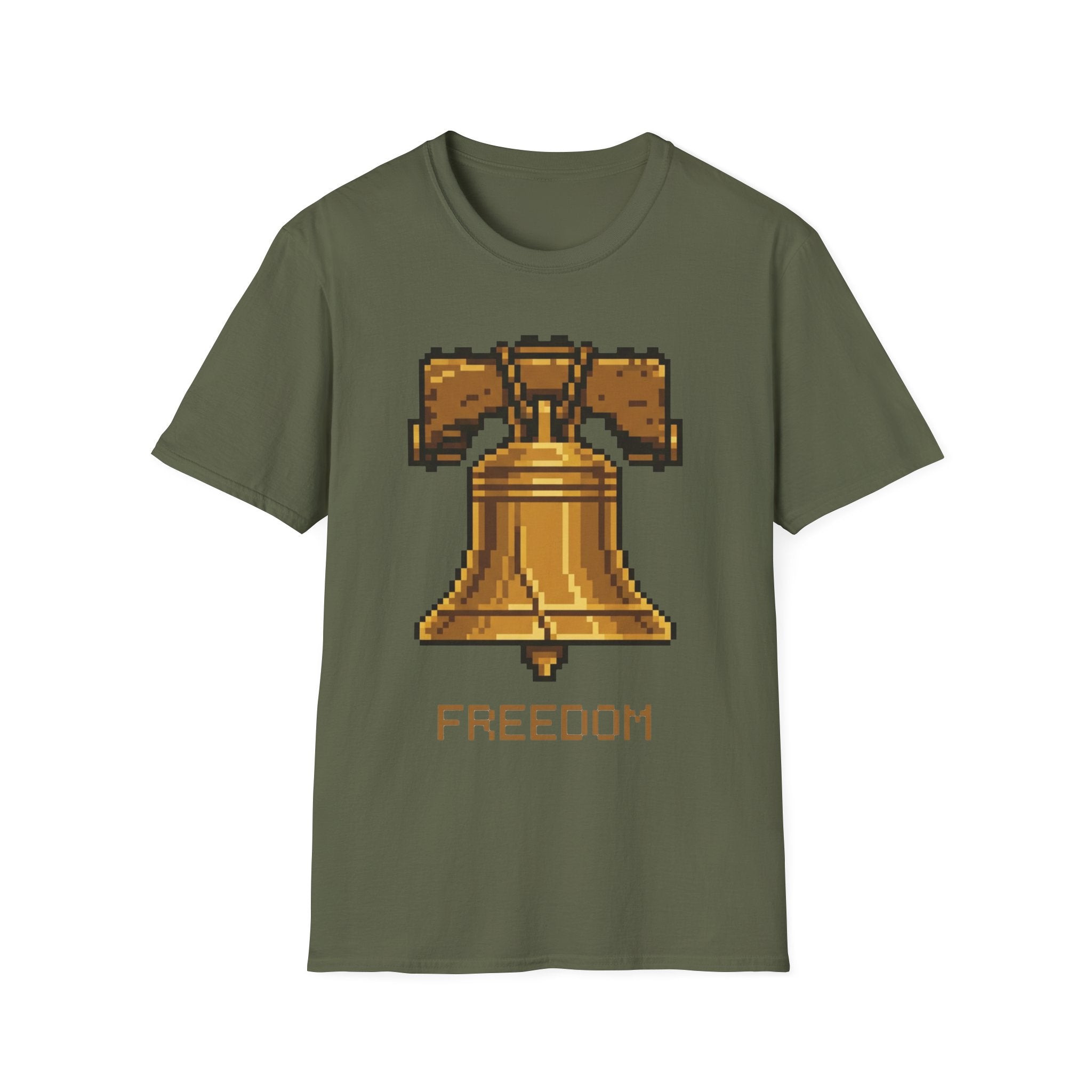 8-Bit Liberty Bell T-Shirt | Retro Gamer Freedom Pixel Art Tee