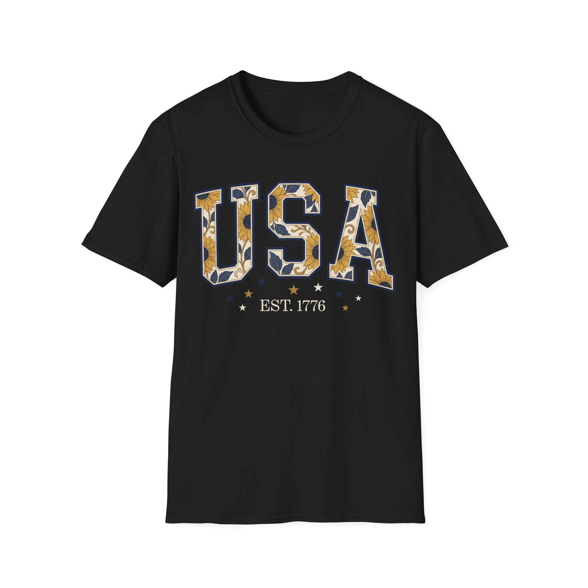 Floral USA Sunflower Est 1776 T-Shirt | Boho Patriotic Tee