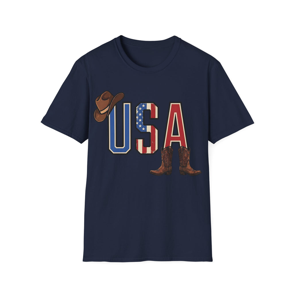 Western Cowboy Hat And Boots USA T-Shirt