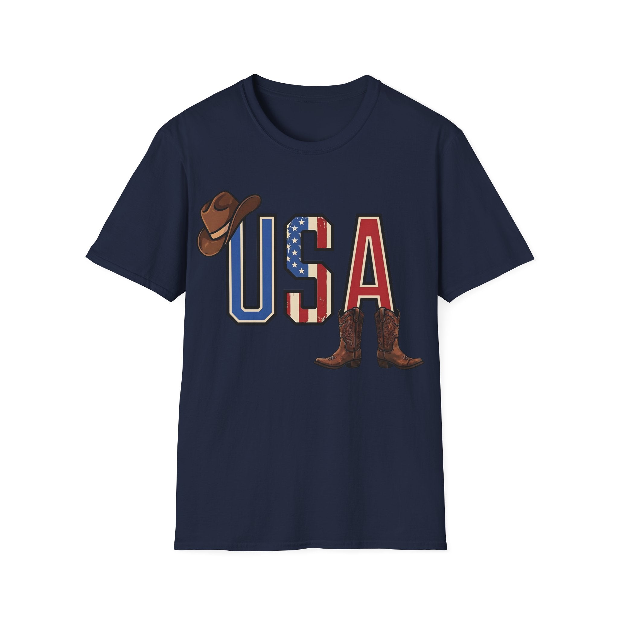 Western Cowboy Hat And Boots USA T-Shirt