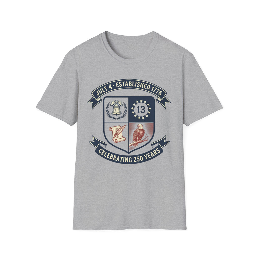 America 250th Anniversary Shield Shirt | Established 1776 Crest Tee