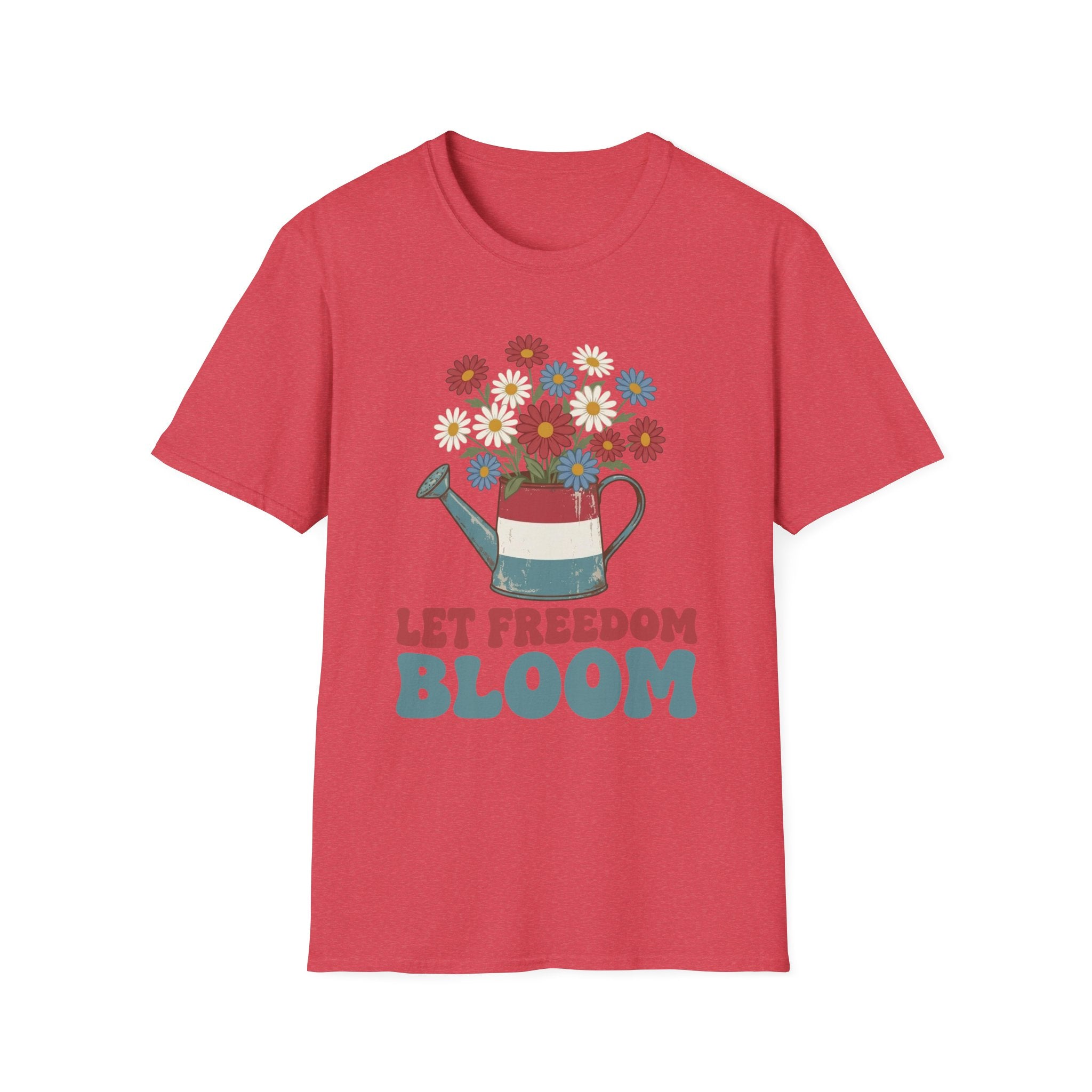Let Freedom Bloom Retro Patriotic Floral T-Shirt | Vintage 4th of July Tee