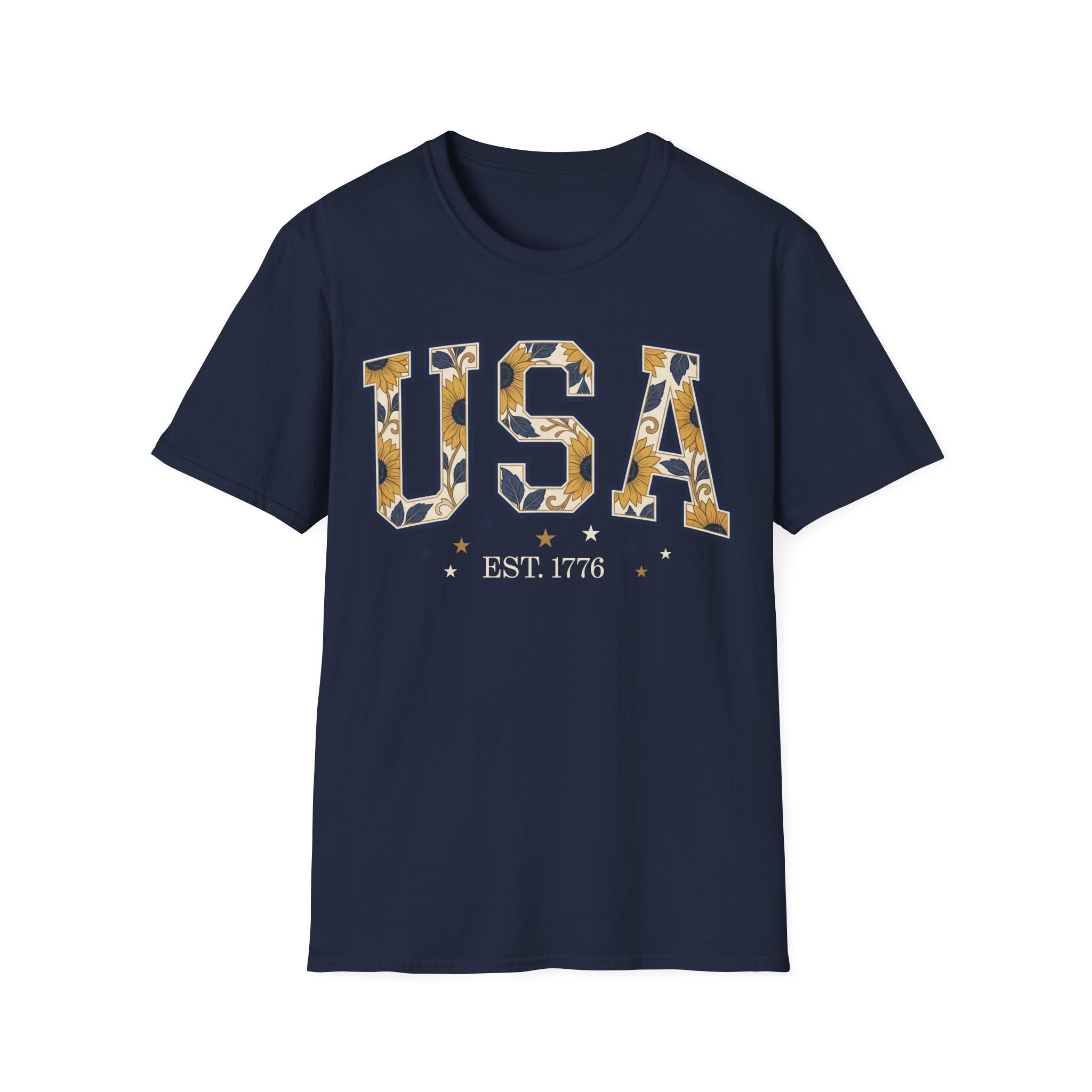 Floral USA Sunflower Est 1776 T-Shirt | Boho Patriotic Tee