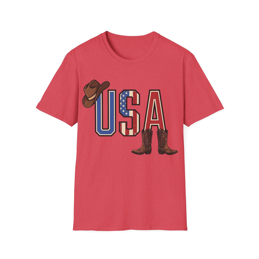 Western Cowboy Hat And Boots USA T-Shirt