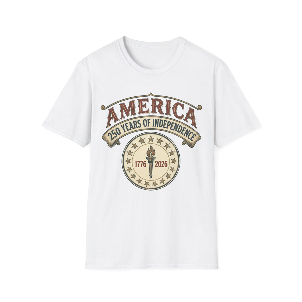 America 250 Years of Independence 1776-2026 Vintage Torch T-Shirt