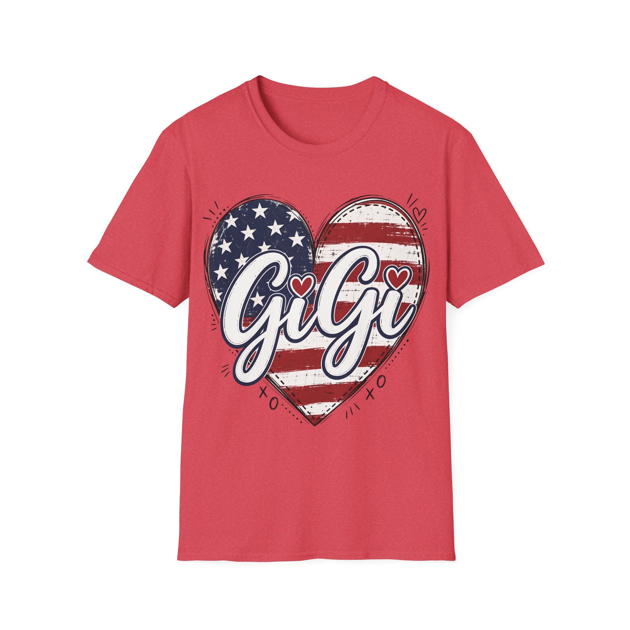 Gigi Distressed American Flag Heart T-Shirt