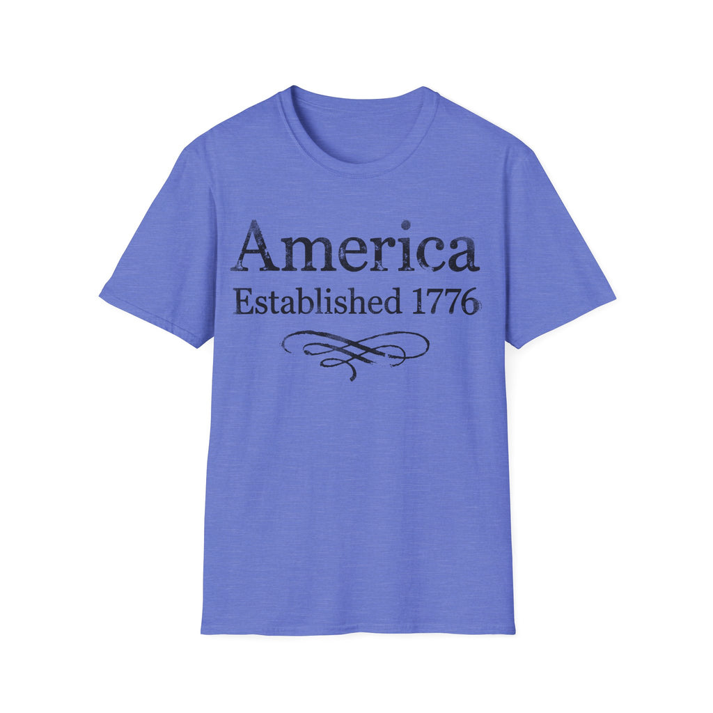 America Established 1776 Vintage Elegant Flourish T-Shirt