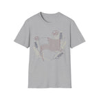 Botanical Floral Line Art American Flag T-Shirt | Subtle Patriotic Tee