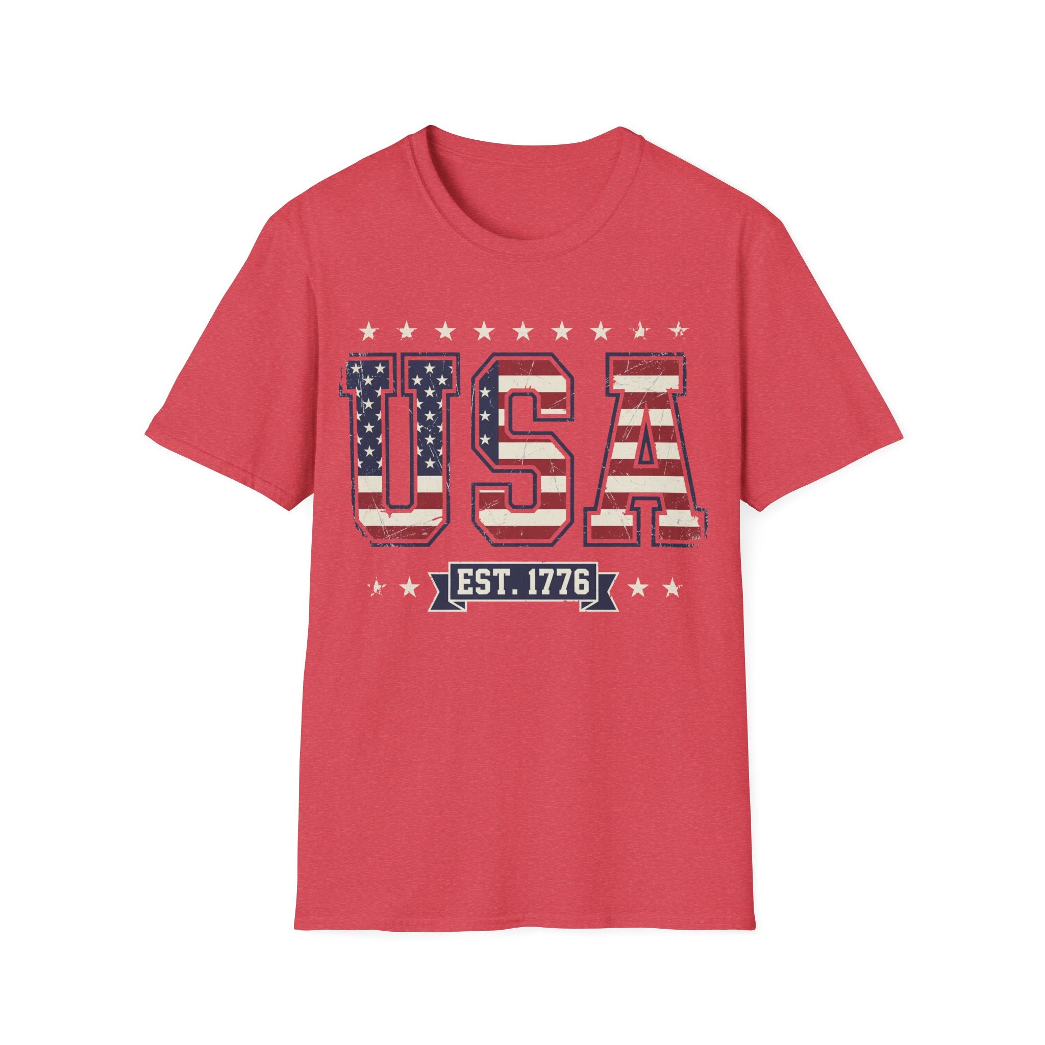 Vintage USA Varsity Est 1776 T-Shirt | Distressed Collegiate Patriotic Tee