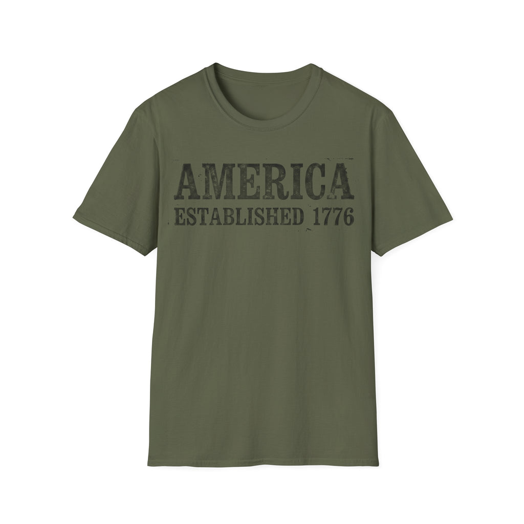 America Established 1776 Vintage Bold Distressed T-Shirt