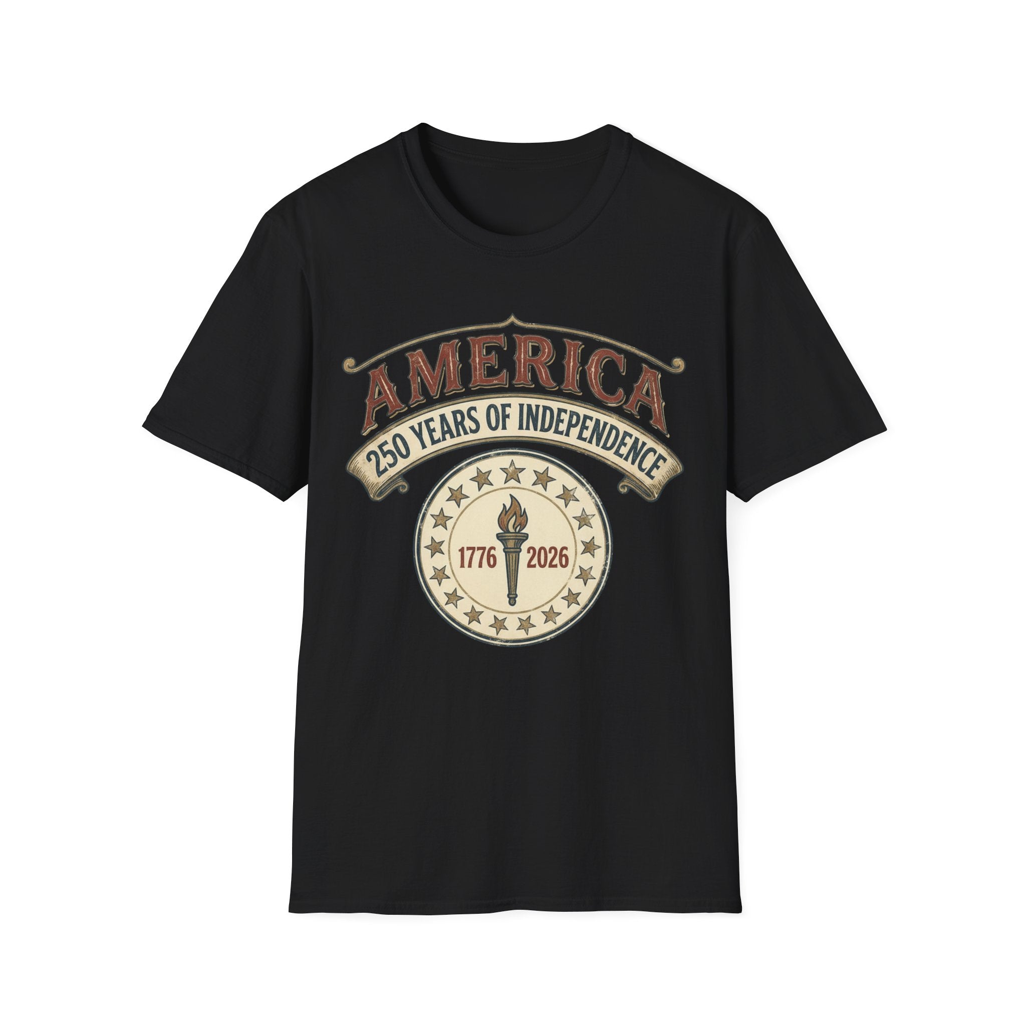 America 250 Years of Independence 1776-2026 Vintage Torch T-Shirt