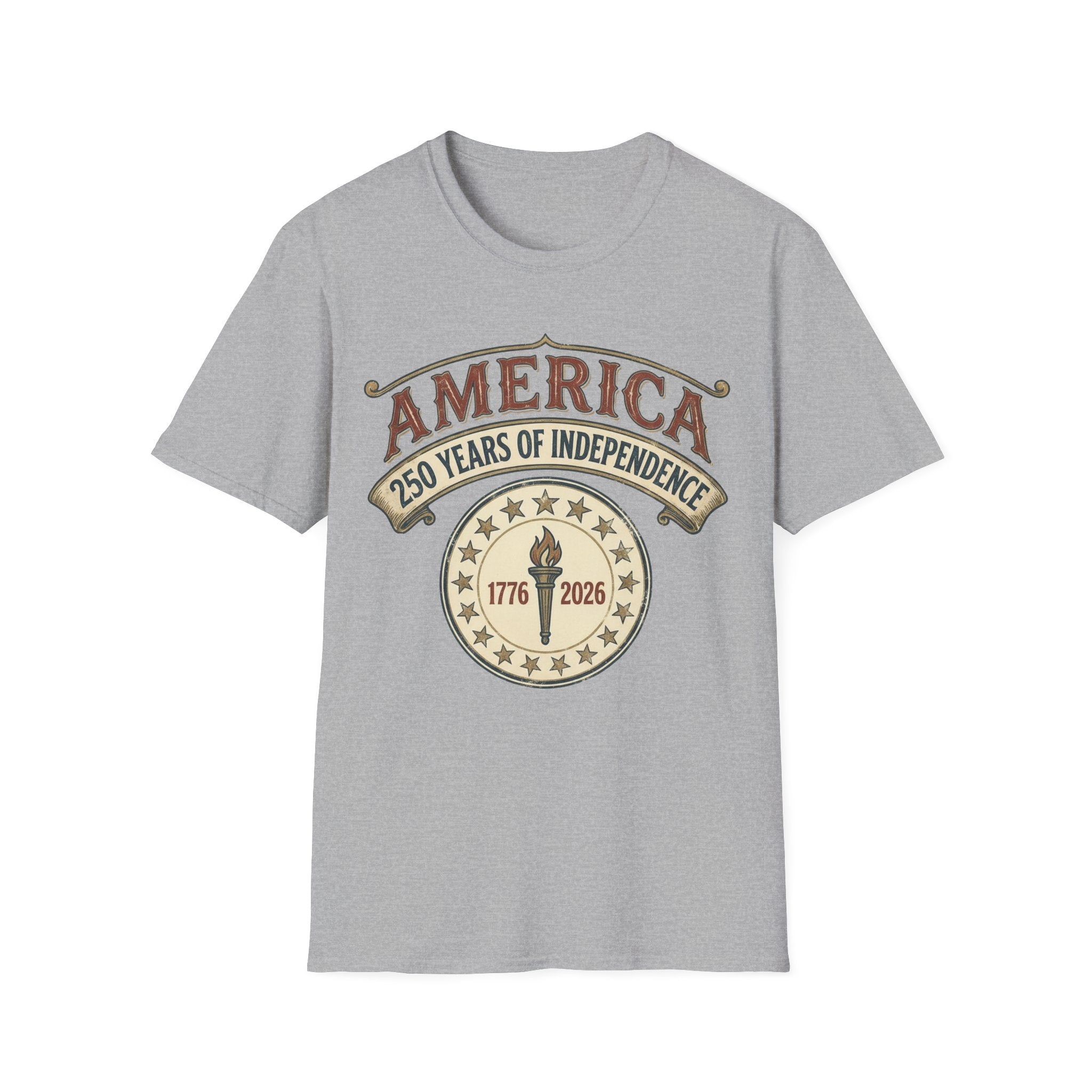 America 250 Years of Independence 1776-2026 Vintage Torch T-Shirt