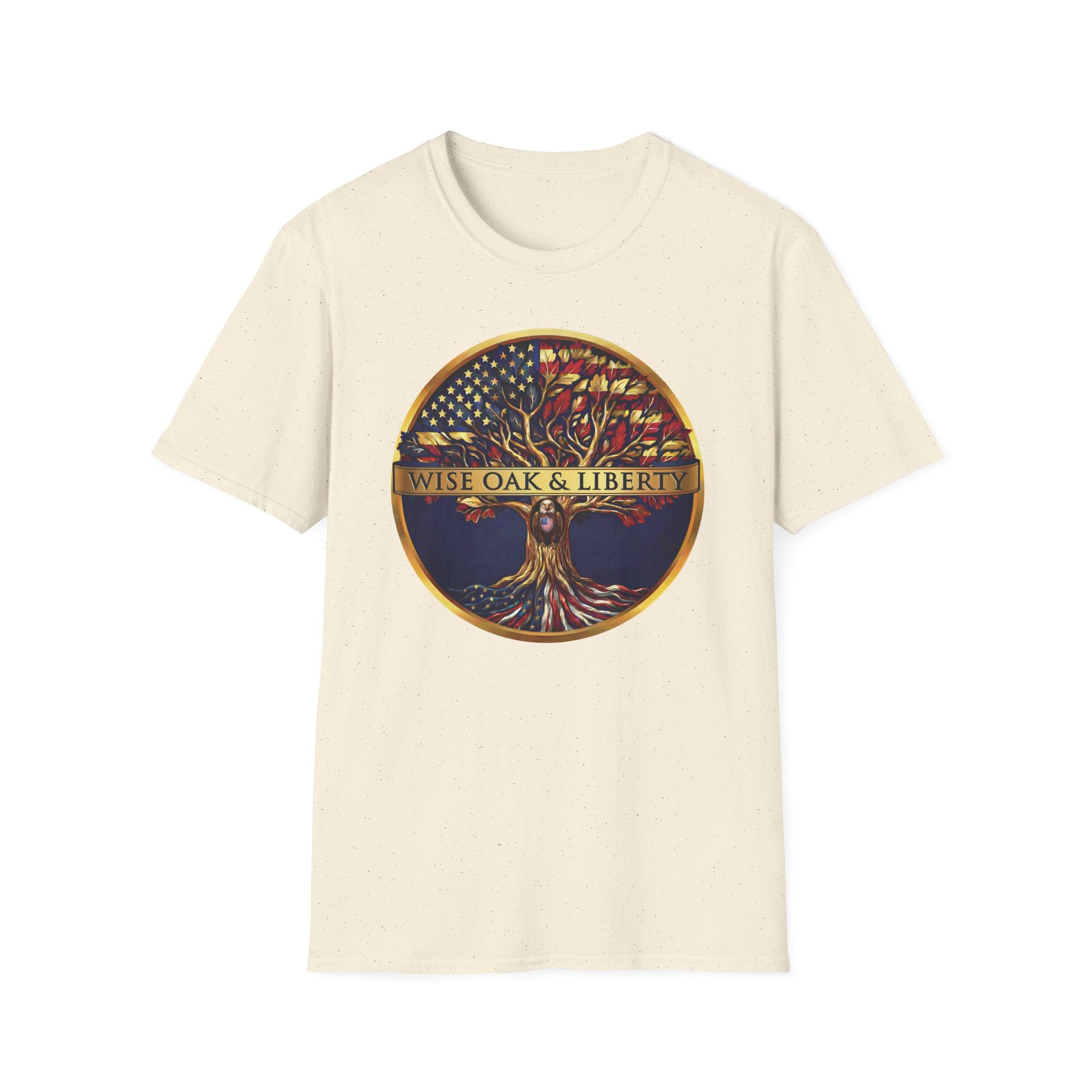 Wise Oak & Liberty Official Emblem T-Shirt | Patriotic Tree & Eagle Tee