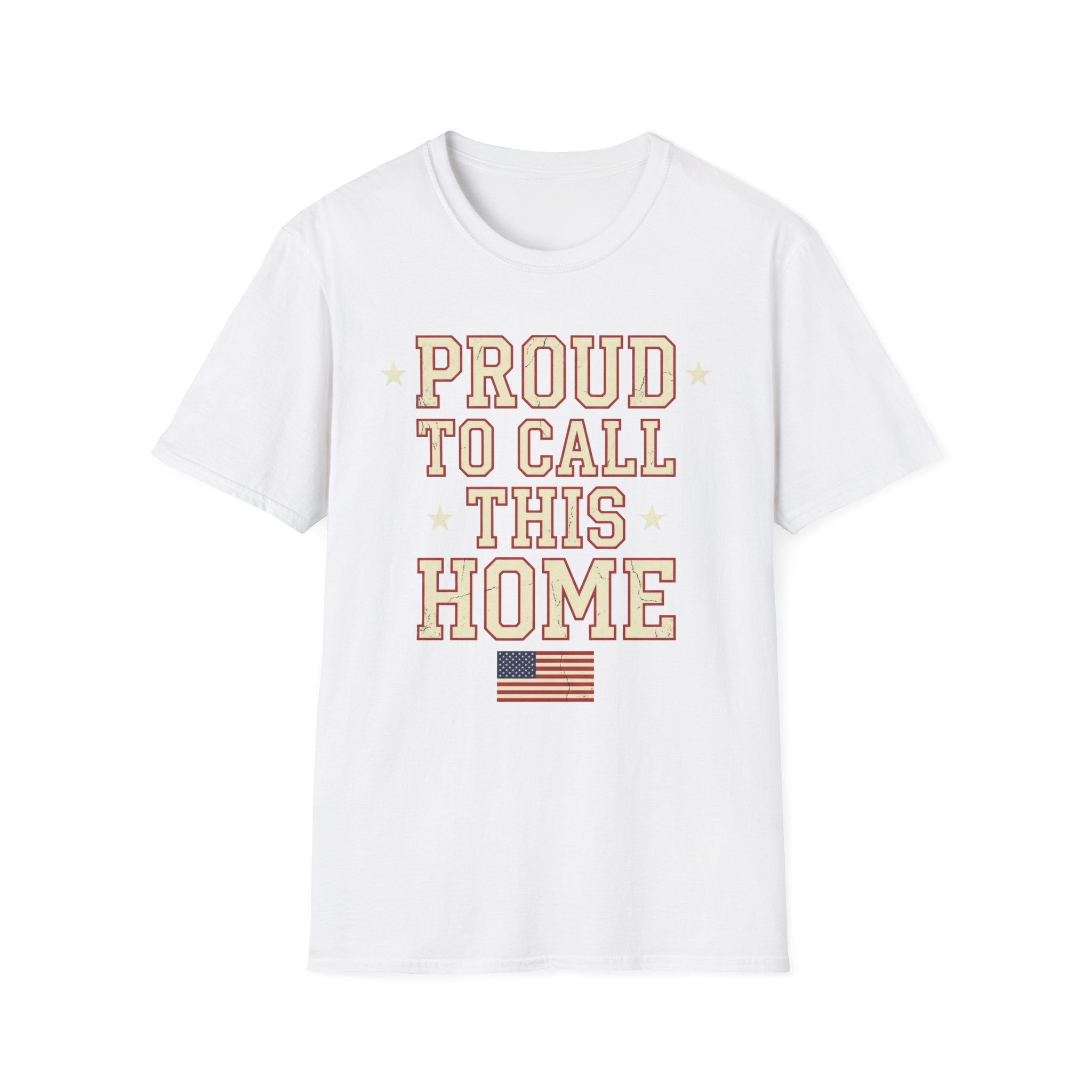 Vintage Collegiate Proud To Call This Home T-Shirt | Distressed USA Tee