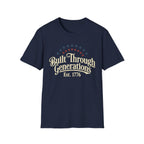 Built Through Generations: Vintage Est. 1776 Patriotic T-Shirt