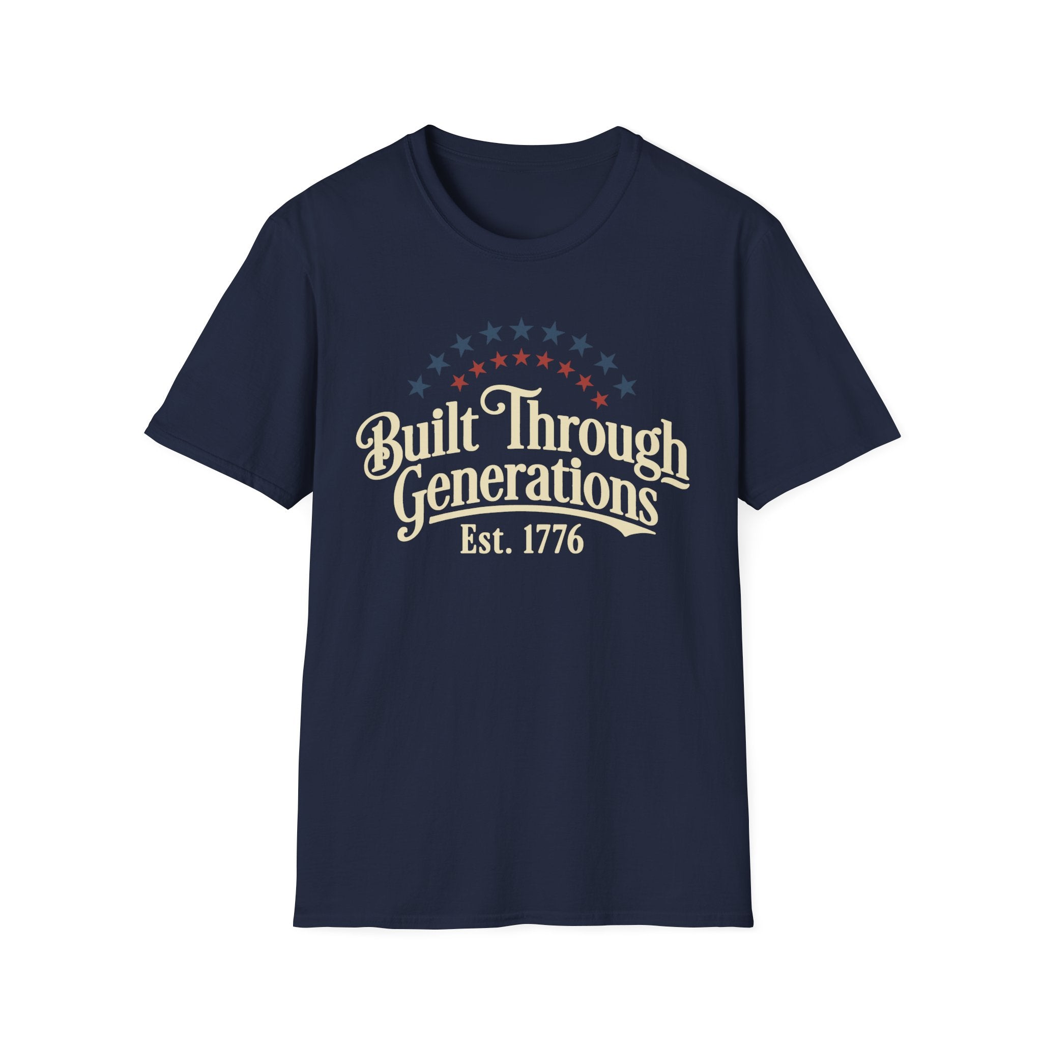 Built Through Generations: Vintage Est. 1776 Patriotic T-Shirt