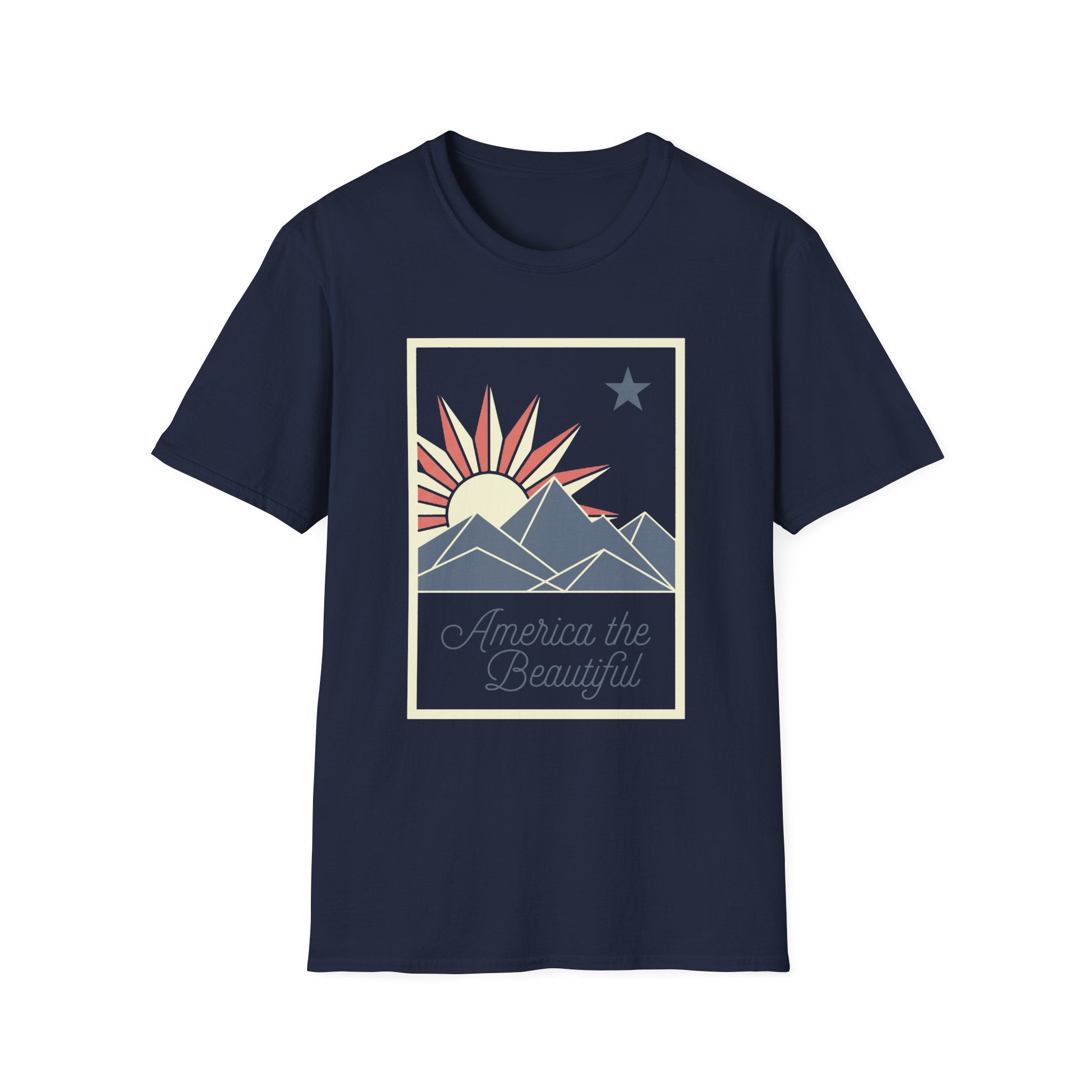 America The Beautiful Retro Mountain Sun T-Shirt