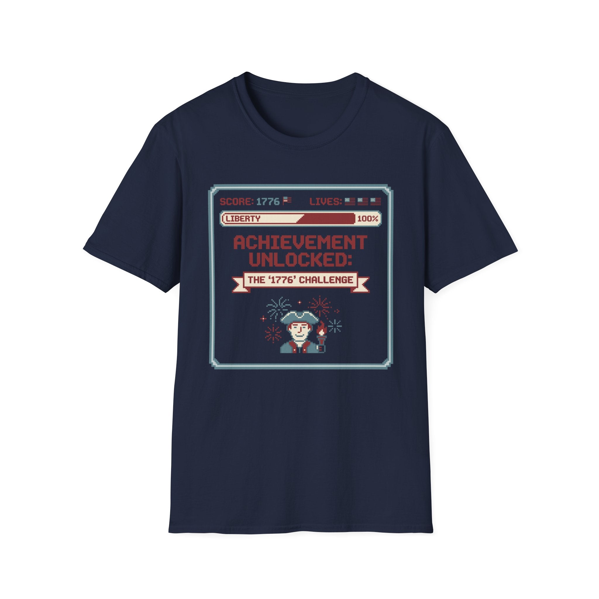 8-Bit Patriotic T-Shirt | Achievement Unlocked 1776 Retro Gamer Tee