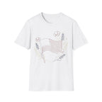 Botanical Floral Line Art American Flag T-Shirt | Subtle Patriotic Tee