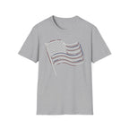 Minimalist Sketched Line Art American Flag T-Shirt | Modern Patriotic Tee