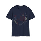 Botanical Floral Line Art American Flag T-Shirt | Subtle Patriotic Tee