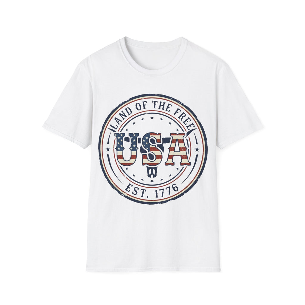 Western Longhorn Land Of The Free USA T-Shirt