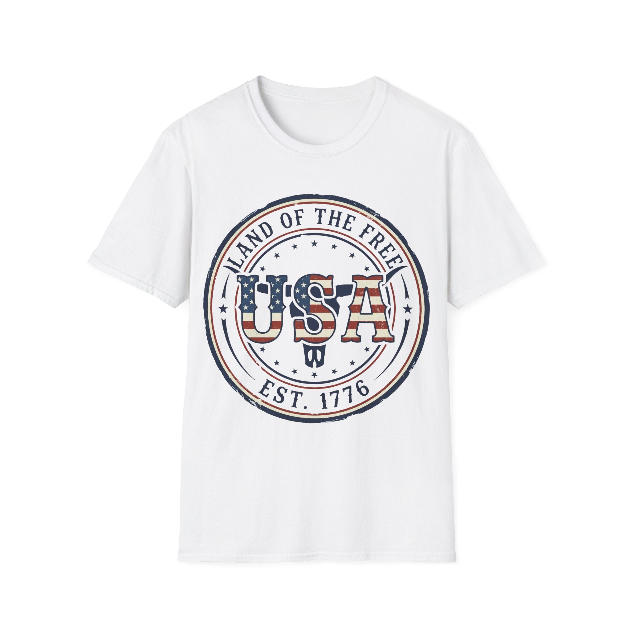 Western Longhorn Land Of The Free USA T-Shirt