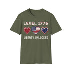 8-Bit Patriotic T-Shirt | Level 1776 Liberty Unlocked Gamer Tee