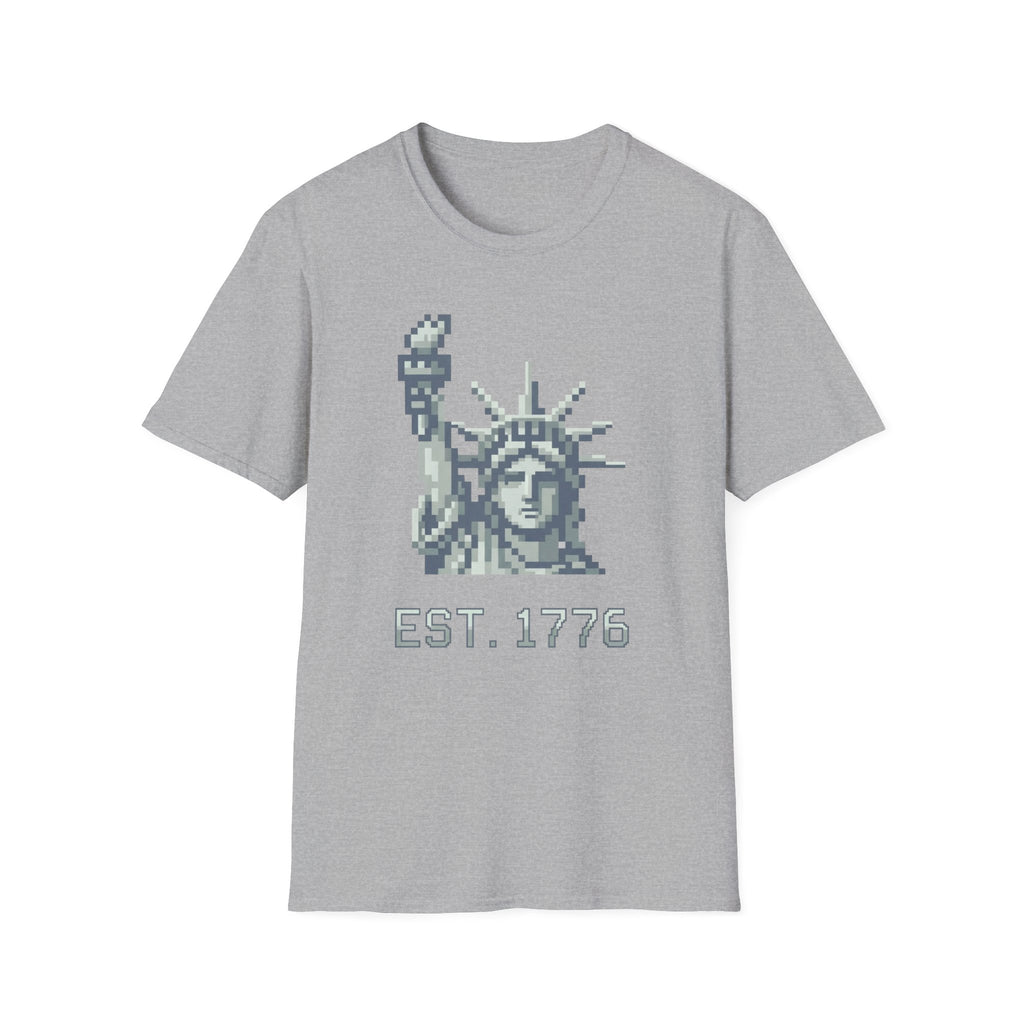 8-Bit Statue Of Liberty T-Shirt | Retro Gamer Est. 1776 Pixel Art Tee