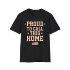 Vintage Collegiate Proud To Call This Home T-Shirt | Distressed USA Tee