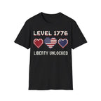 8-Bit Patriotic T-Shirt | Level 1776 Liberty Unlocked Gamer Tee