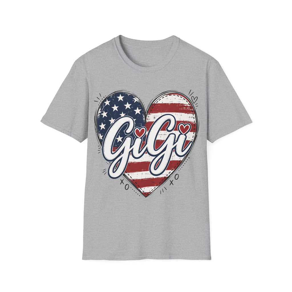 Gigi Distressed American Flag Heart T-Shirt
