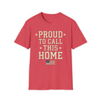Vintage Collegiate Proud To Call This Home T-Shirt | Distressed USA Tee