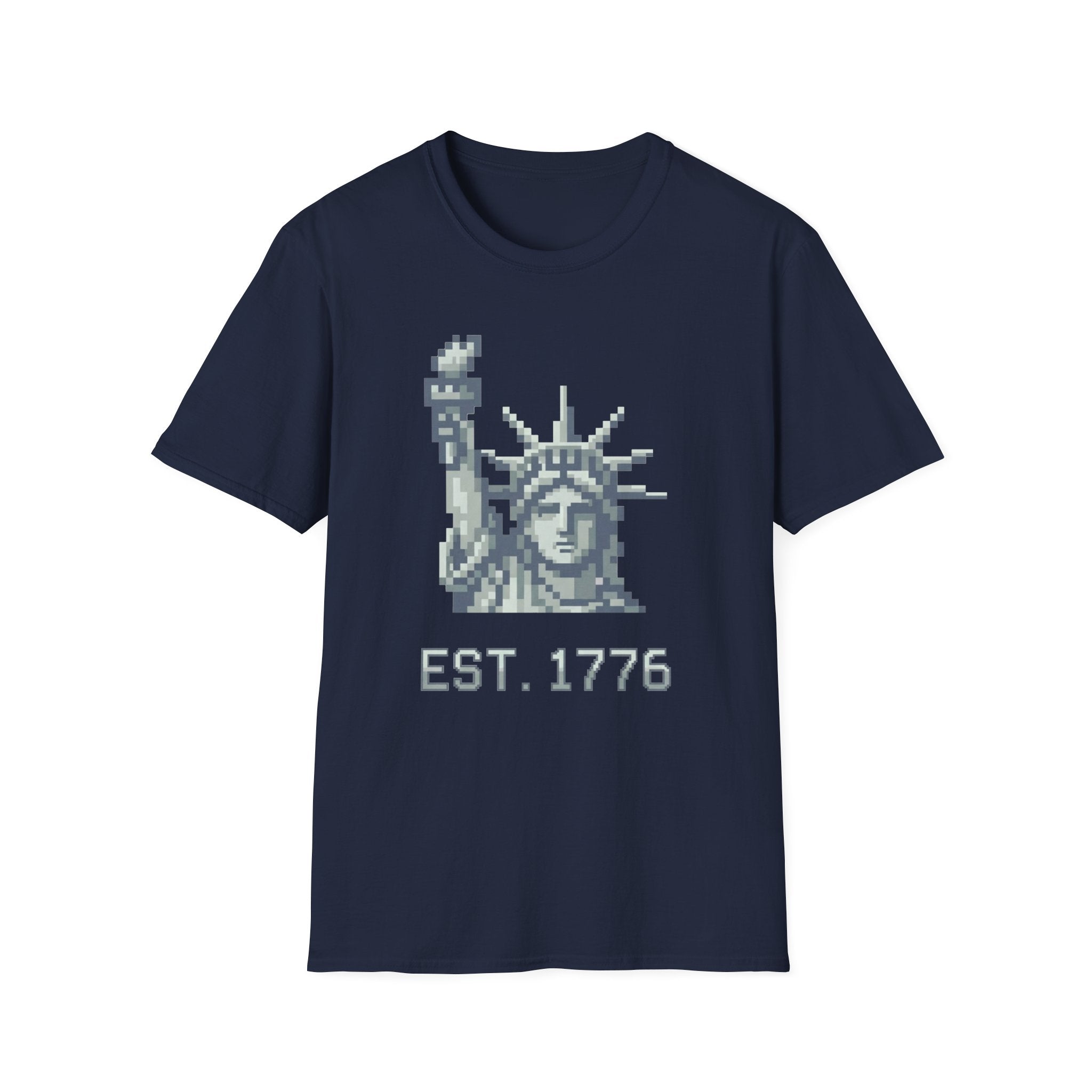 8-Bit Statue Of Liberty T-Shirt | Retro Gamer Est. 1776 Pixel Art Tee
