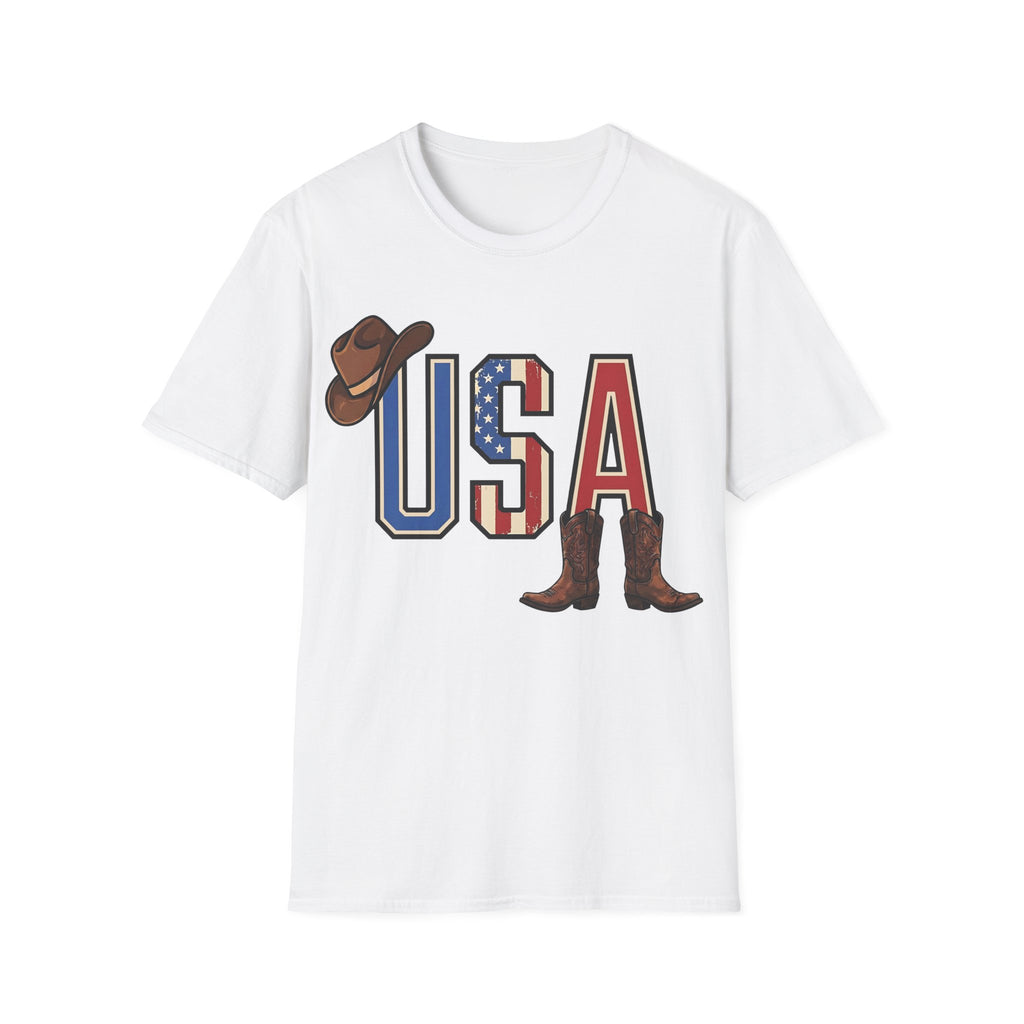 Western Cowboy Hat And Boots USA T-Shirt
