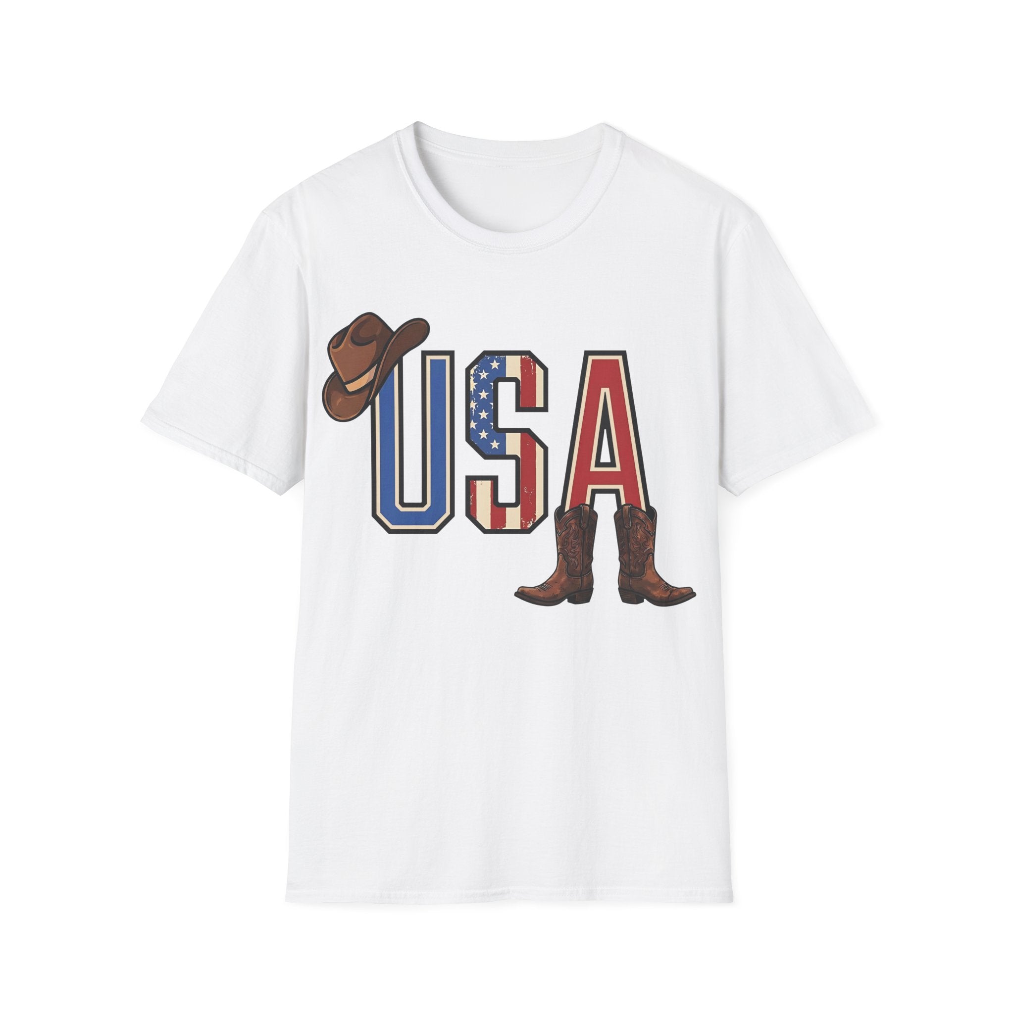 Western Cowboy Hat And Boots USA T-Shirt