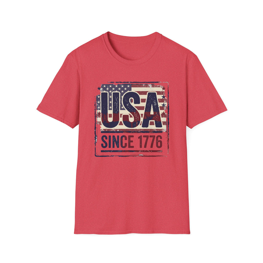 Vintage USA Since 1776 T-Shirt | Distressed American Flag Patriotic Tee