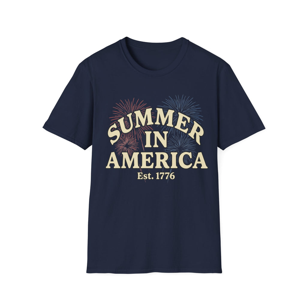 Summer in America T-Shirt | Retro Fireworks Est 1776 Tee