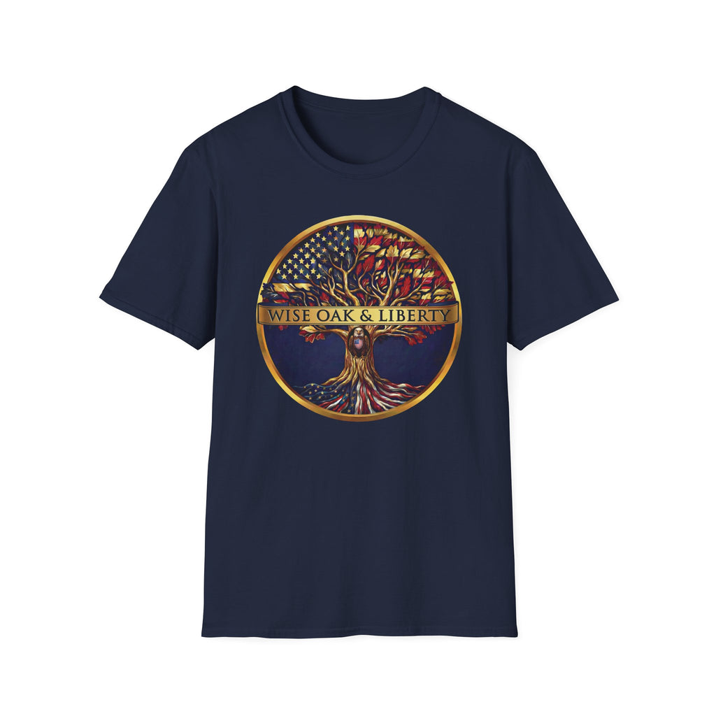 Wise Oak & Liberty Official Emblem T-Shirt | Patriotic Tree & Eagle Tee